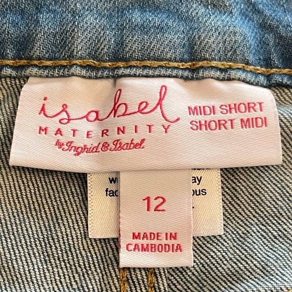 Isabel Maternity by Ingrid & Isabel Light Wash Jean Midi Shorts for Target; 12 - Picture 3 of 11